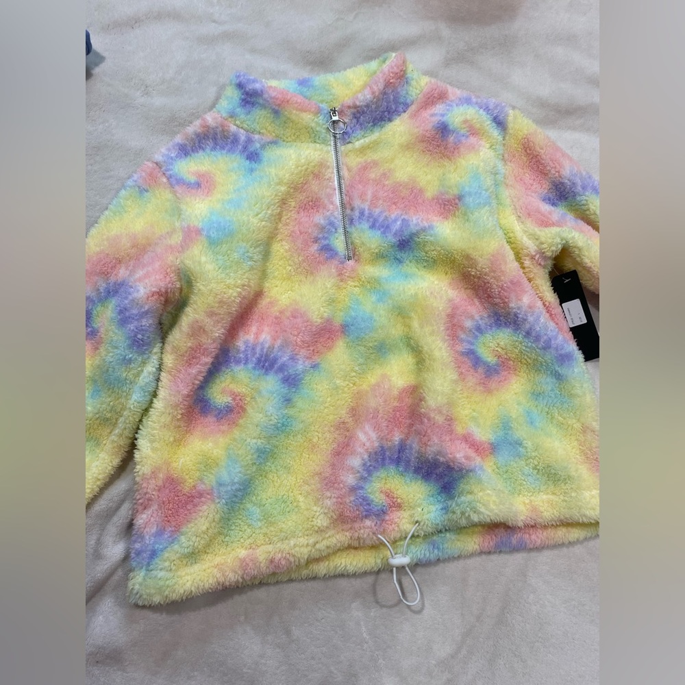Tie dye fuzzy sweater